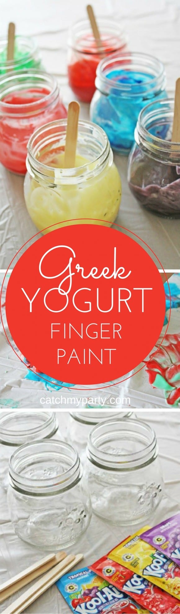 Greek Yogurt Finger Paint | CatchMyParty.com