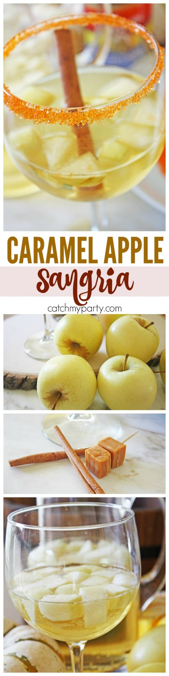 Caramel Apple Sangria for Thanksgiving or the Holidays! | CatchMyParty.com