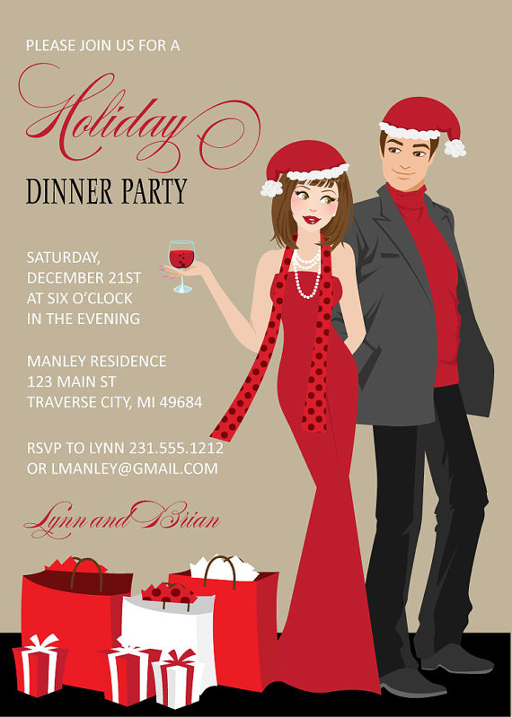 Couples Christmas Party Invitation | CatchMyParty.com
