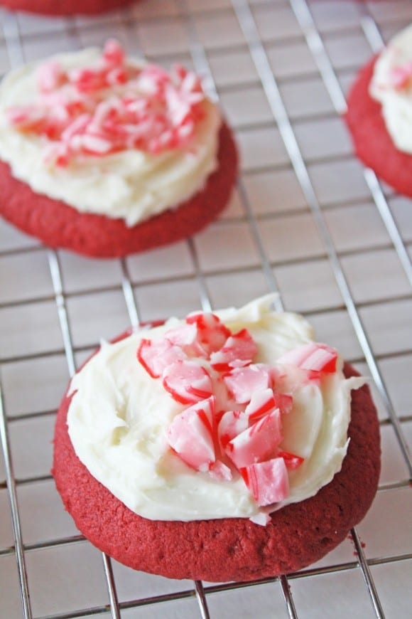 Festive Holiday Red Velvet Cookies | CatchMyParty.com