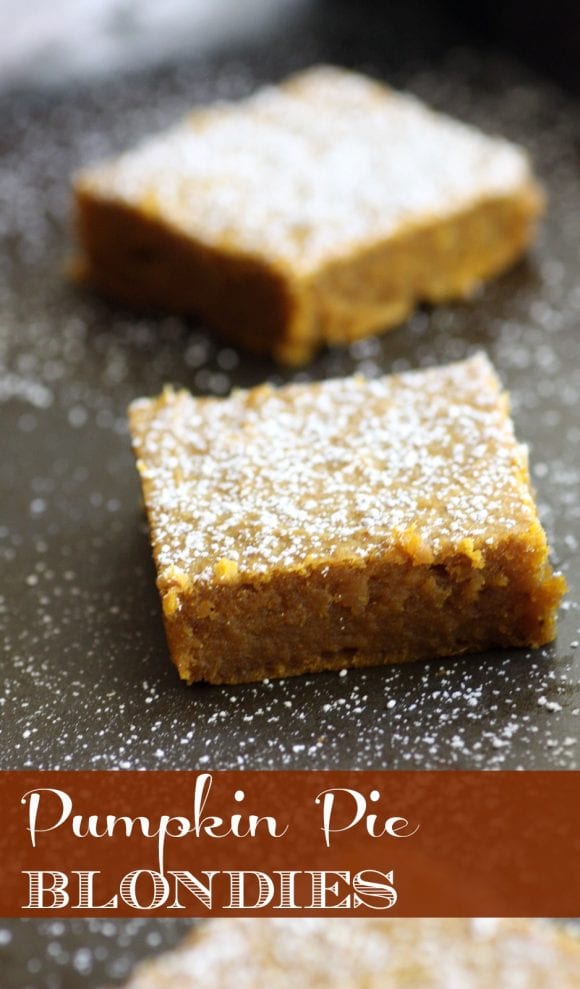 Pumpkin Pie Blondie Recipe | CatchMyParty.com