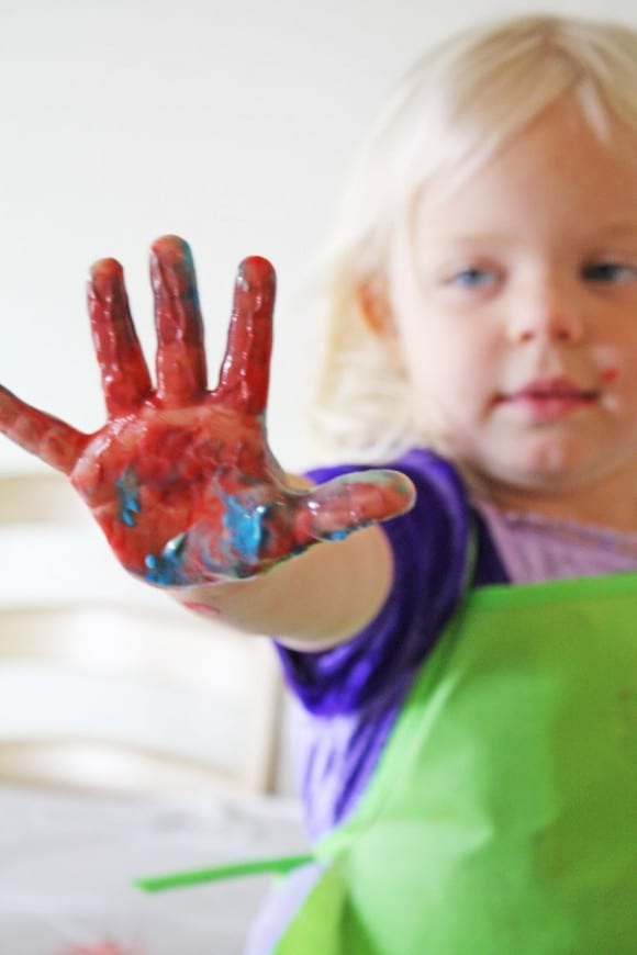 Greek yogurt kids finger paint | CatchMyParty.com