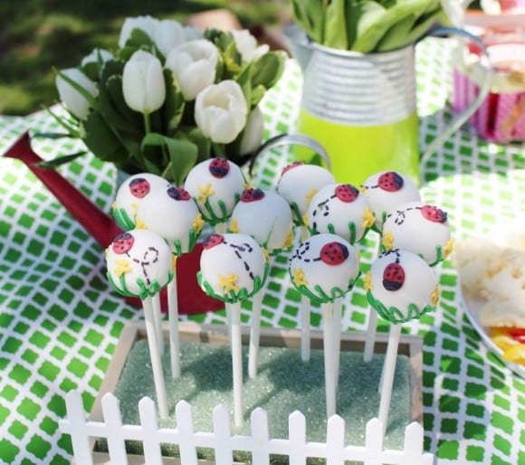 Girl 1st Birthday Ladybug party | CatchMyParty.com