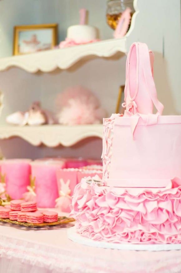 Girl 1st Birthday Ballerina party | CatchMyParty.com