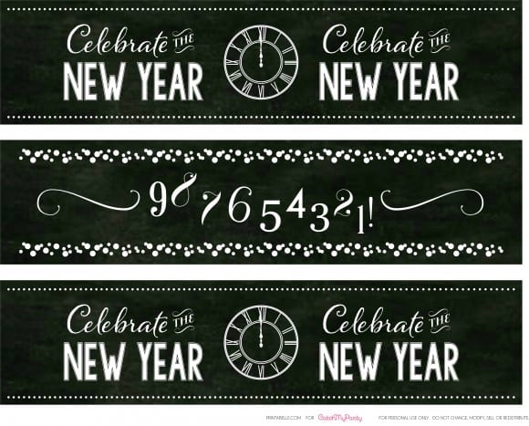 Free New Year's Chalkboard Drink Labels | CatchMyParty.com