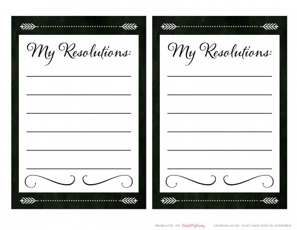 Free New Year's Resolution Cards | CatchMyParty.com