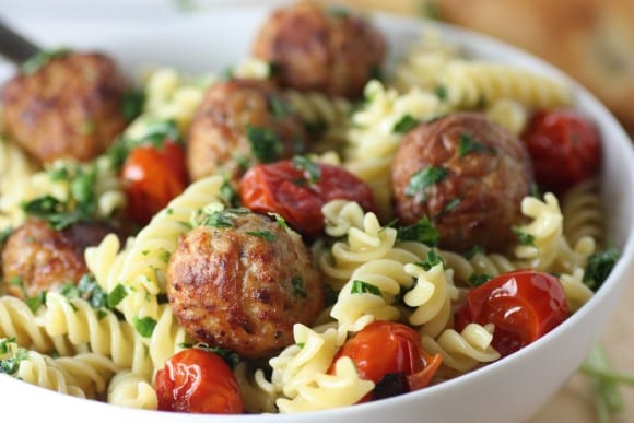 Easy Gremolata Pasta With Meatballs Recipe | CatchMyParty.com