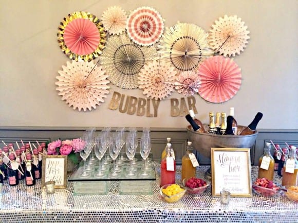 Pink and gold bridal shower | CatchMyParty.com