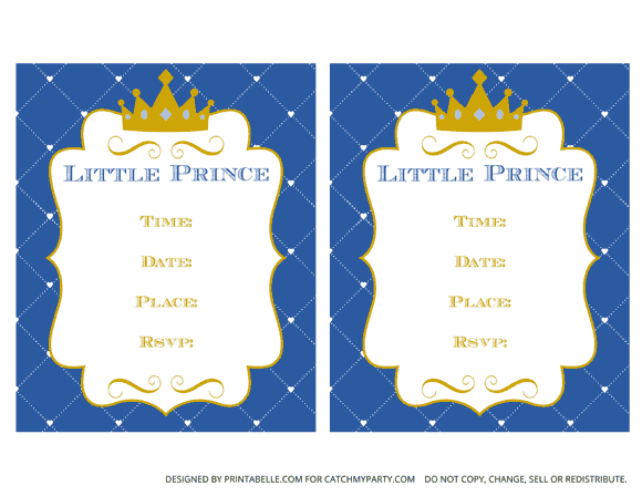Download These Charming Free Prince Party Printables - Party Invitation