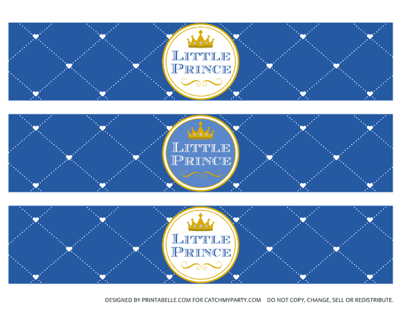 Download These Charming Free Prince Party Printables - Water Bottle Labels