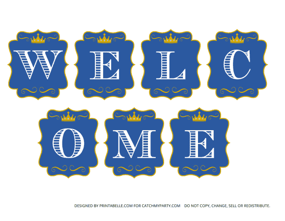 Download These Charming Free Prince Party Printables - Welcome Sign 