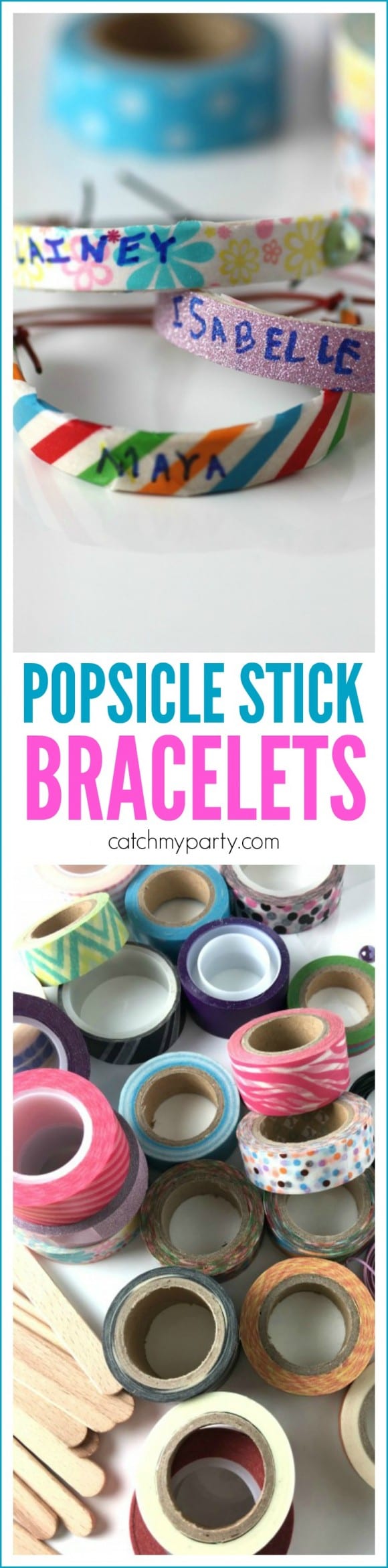 Popsicle Stick Bracelet Craft | CatchMyParty.com