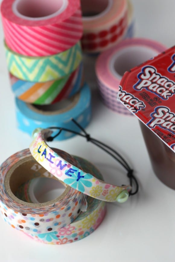 Washi Tape Popsicle Bracelet DIY | CatchMyParty.com