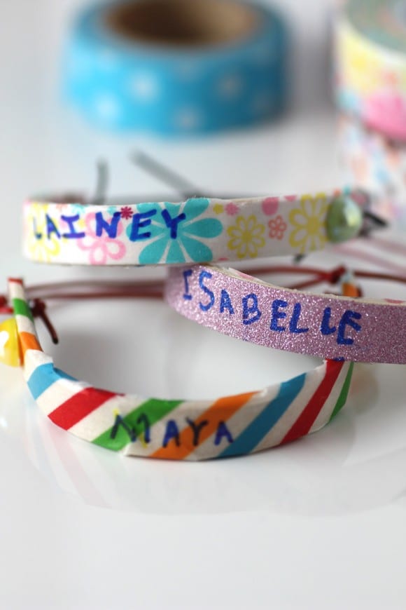 Washi Tape Popsicle Bracelet DIY | CatchMyParty.com