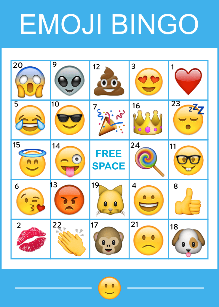 Free Printable Emoji Bingo Cards Printable Word Searches