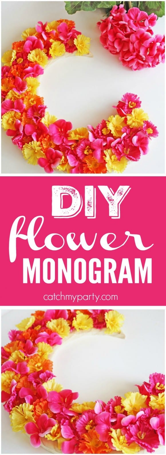 Flower Monogram Letter for Spring! Great party or room decor! | CatchMyParty.com