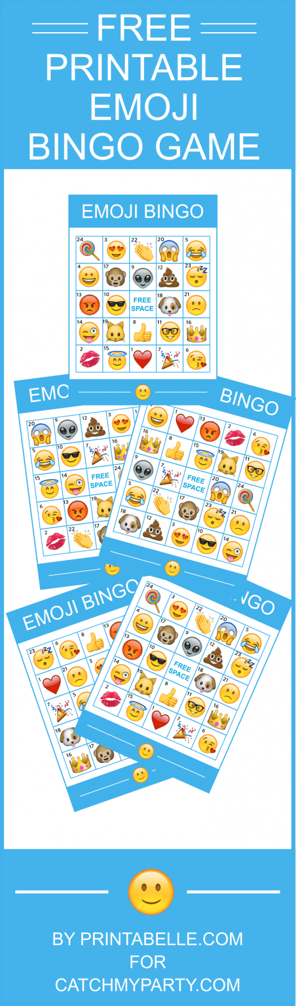 Free Printable Emoji Bingo Game | CatchMyParty.com