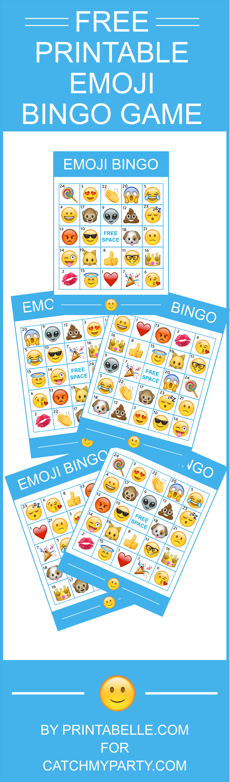 Free Printable Emoji Bingo Game | Catch My Party