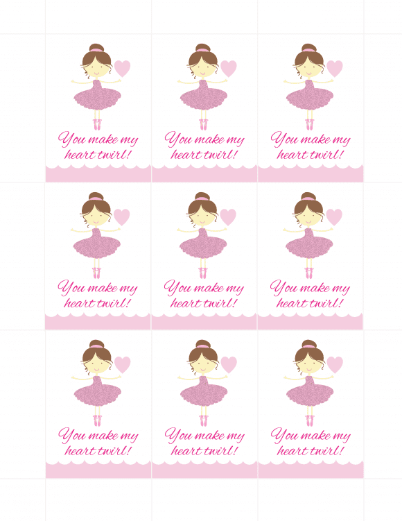 Ballerina Free Favor Tags | CatchMyParty.com