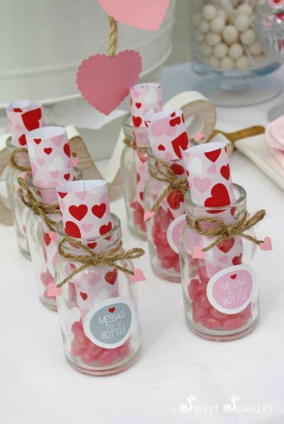 Valentine's Day Message in a Bottle Craft | CatchMyParty.com