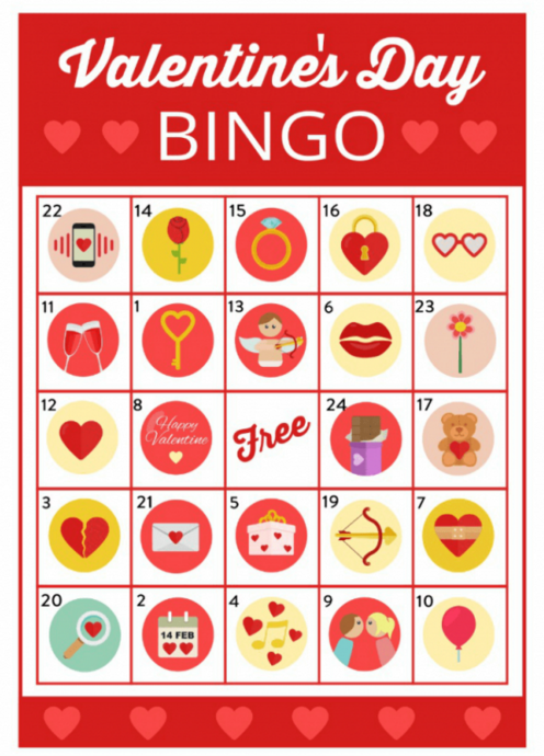 Free Valentine&rsquo;s Day Bingo Game Image