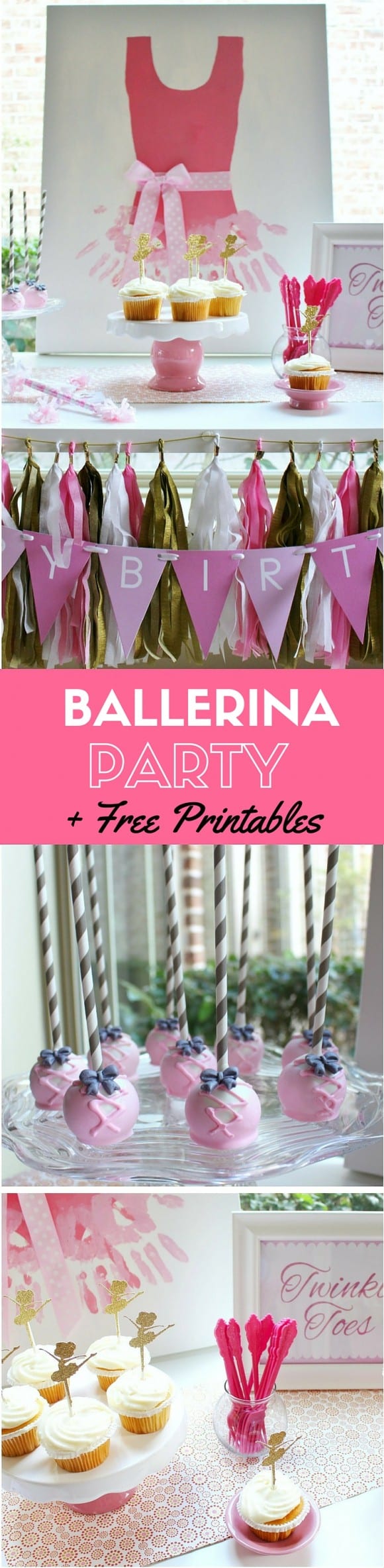 Ballerina Party Ideas + Free Printables | CatchMyParty.com