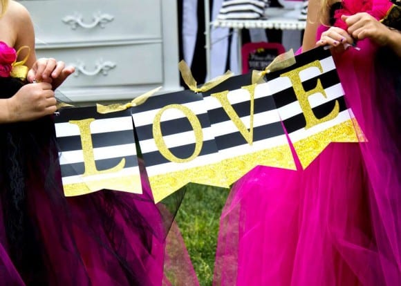 Kate Spade Party Ideas - Love Banner | Catchmyparty.com