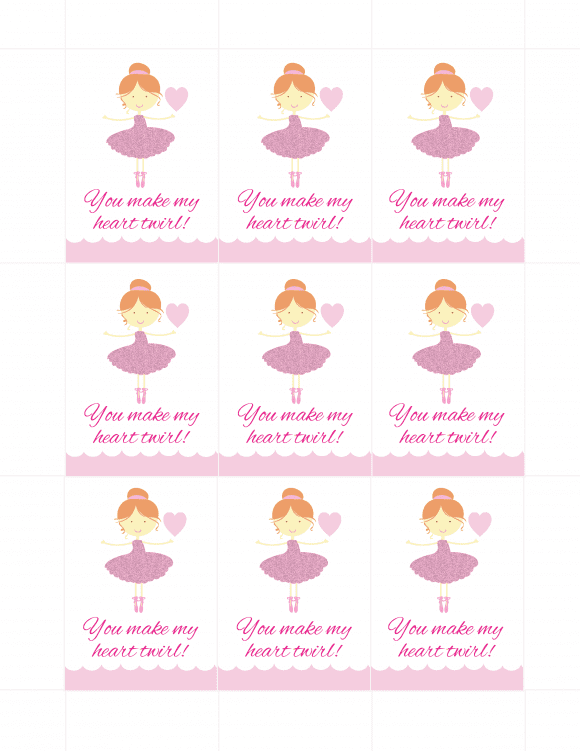 Ballerina Free Favor Tags | CatchMyParty.com