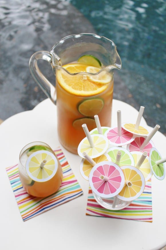 Summer Citrus Mocktail Sangria Recipe & Free Printables | CatchMyParty.com