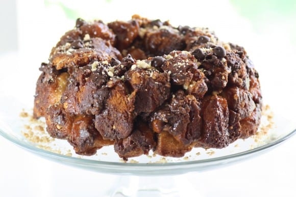 Chocolate Snickers Bar Monkey Bread Recipe | CatchMyParty.com