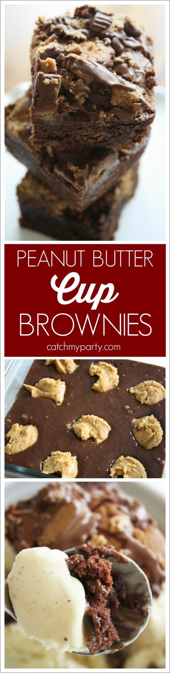 Easy Reese's Peanut Butter Cup Brownie Recipe | CatchMyParty.com