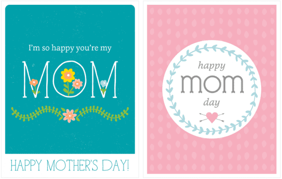 Free Printable Pastel Mother's Day Cards | CatchMyParty.com