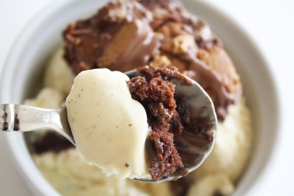 Easy Reese's Peanut Butter Cup Brownies with Ice Cream | CatchMyParty.com