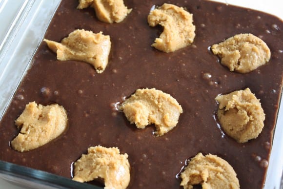 Brownie batter with peanut butter cookie dough | CatchMyParty.com