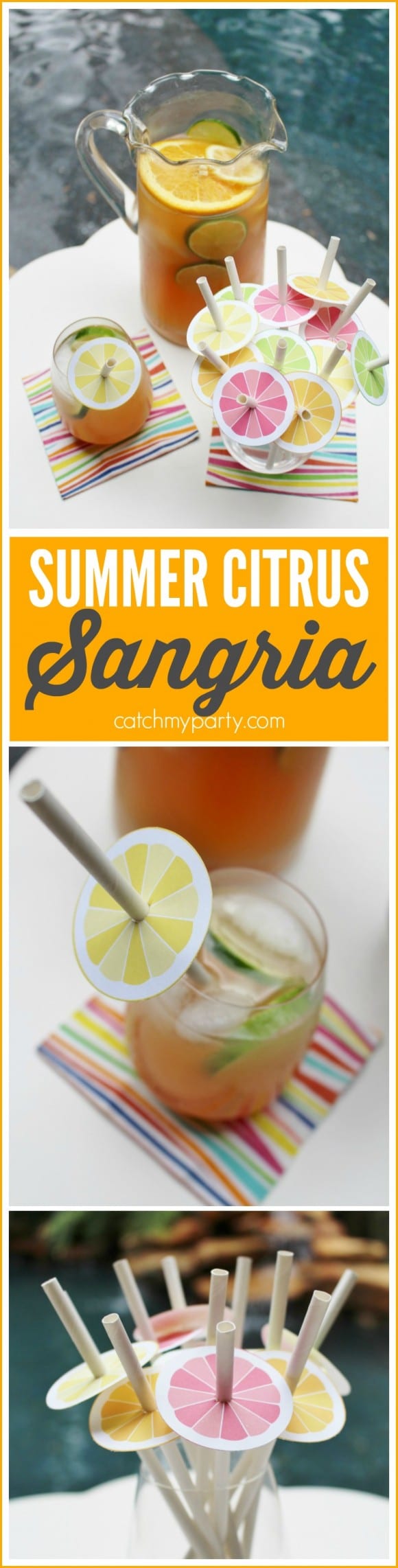Summer Citrus Sangria perfect for summer parties | CatchMyParty.com