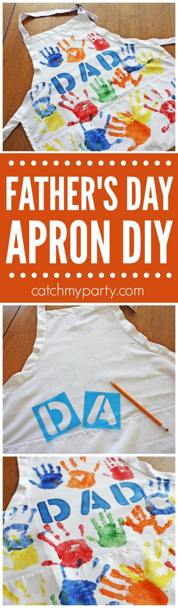 Easy Father's Day Apron DIY | Catchmyparty.com