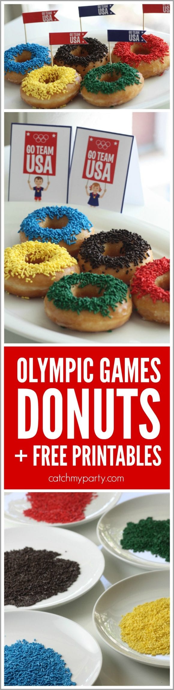 Olympic Games Donuts + Free Printables | CatchMyParty.com