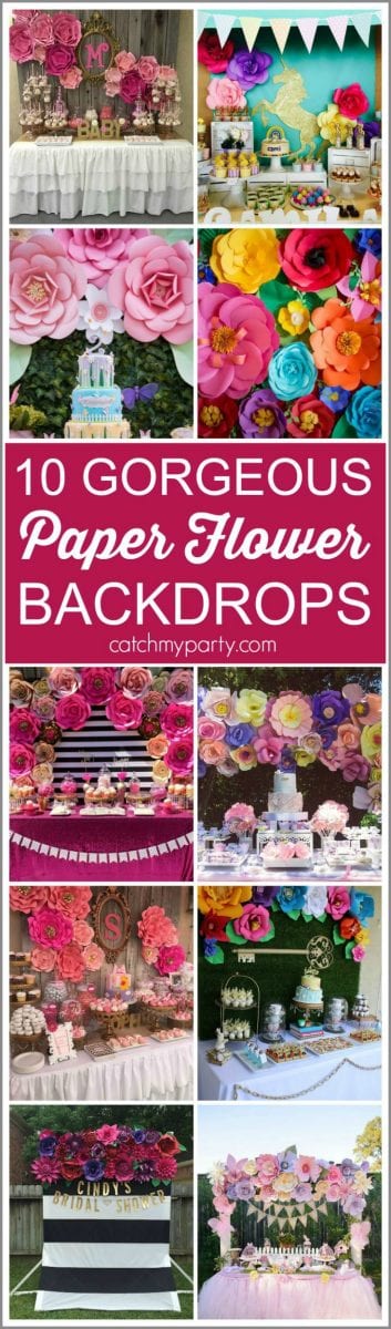 10 Gorgeous Paper Flower Backdrops | Catchmyparty.com