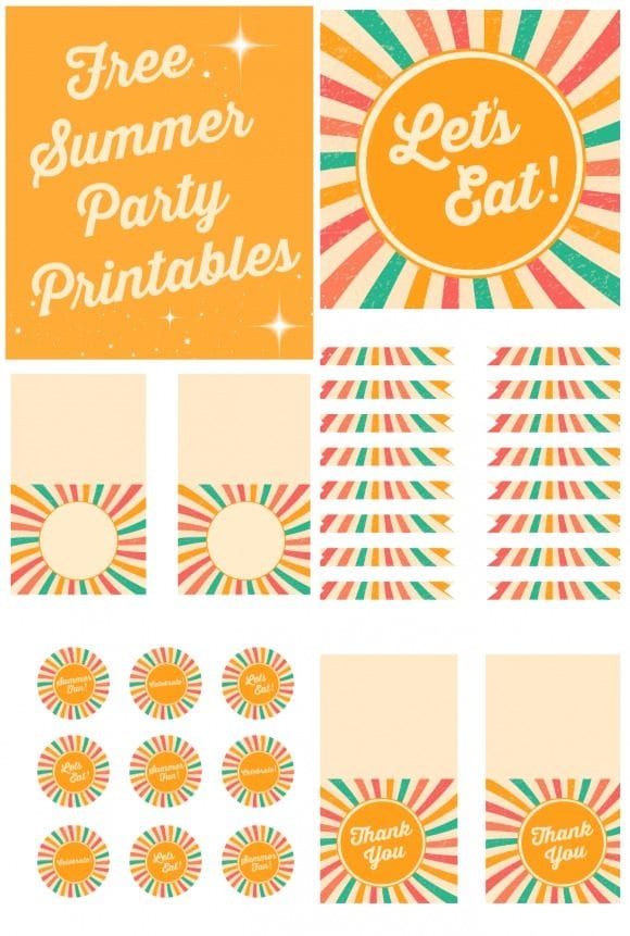 Free Summer Party Printables | CatchMyParty.com