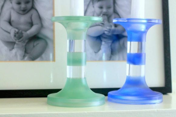 Mod Sea Glass Candlesticks CatchMyParty.com