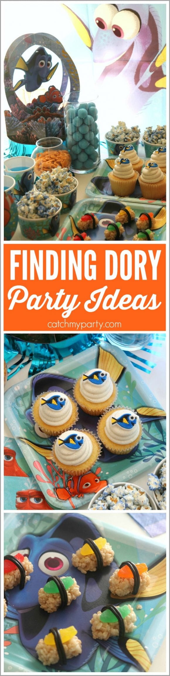 Finding Dory party ideas Including a Finding Dory dessert table | CatchMyParty.com