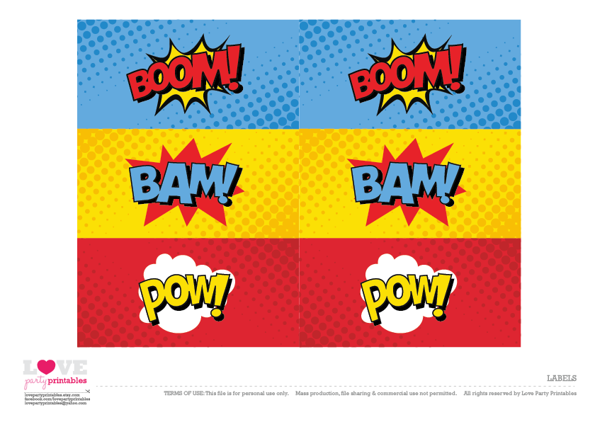 Free Superhero Party Printables Catch My Party