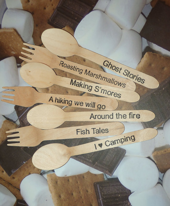 Camping Wooden Spoons | CatchMyParty.com