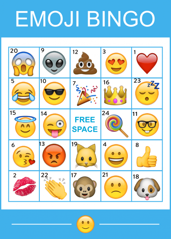 Free Printable Emoji Bingo Cards | CatchMyParty.com
