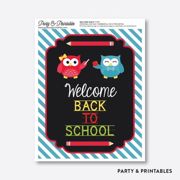Free Back-To-School Owl Printables - Welcome Sign | CatchMyParty.com