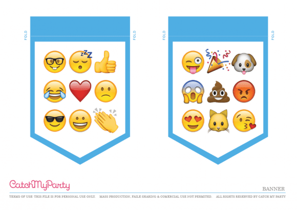 Free Emoji Party Printable Happy Birthday Banner | CatchMyParty.com