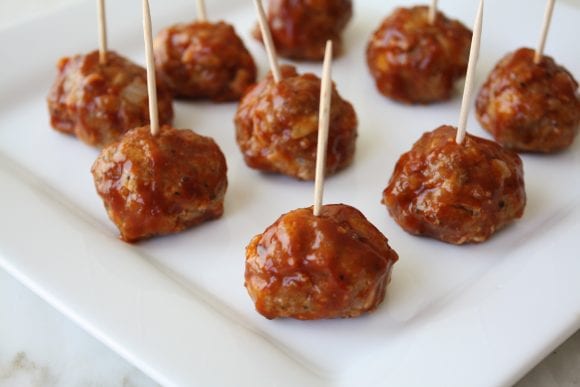 Delicious skinny meatballs on a toothpick | CatchMyParty.com
