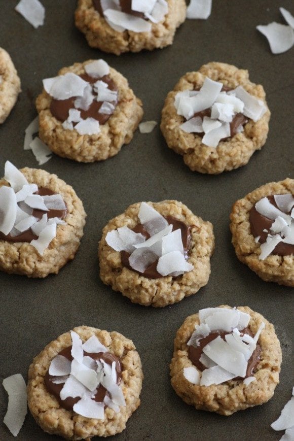 Coconut Nutella Oatmeal Cookies | CatchMyParty.com