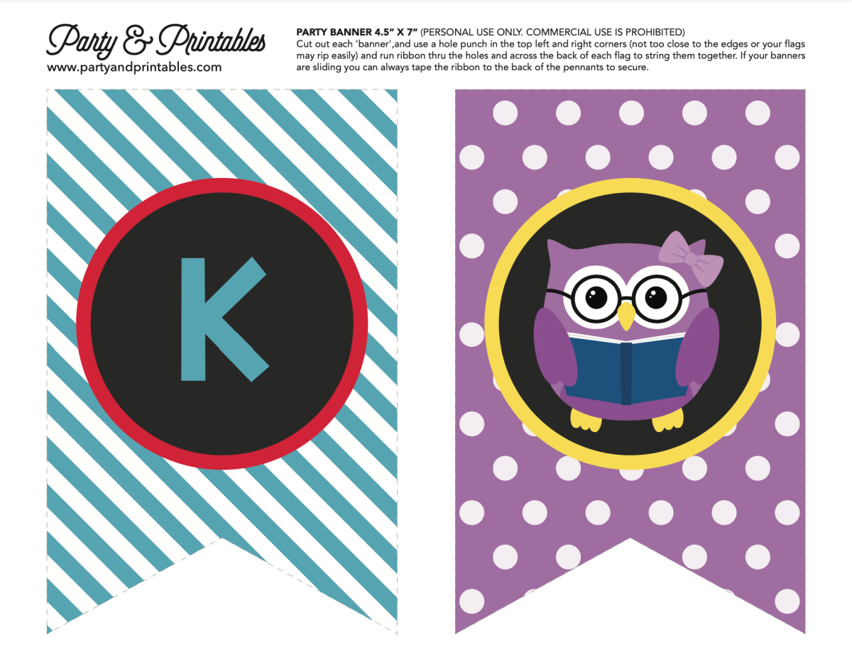 Free Back-To-School Owl Printables - Banner