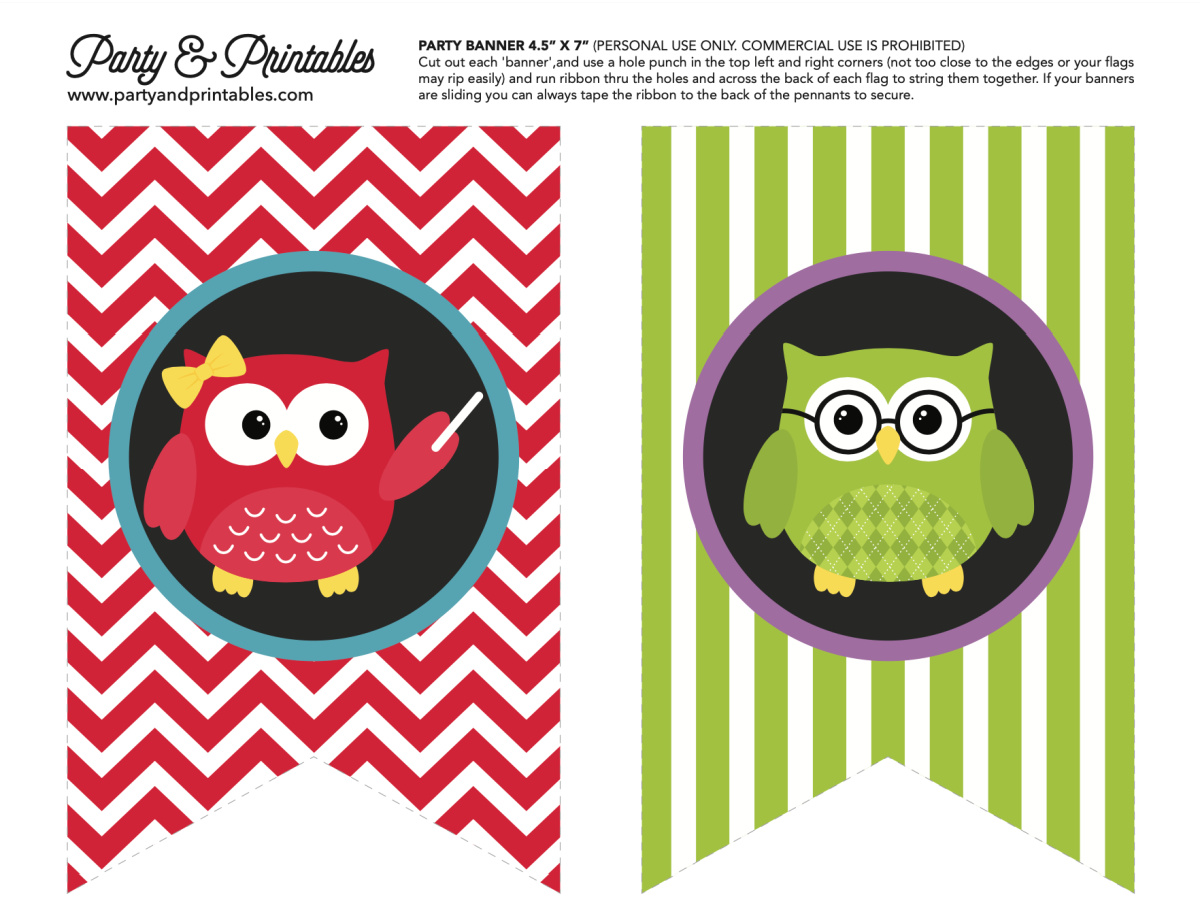 Free Back-To-School Owl Printables - Banner